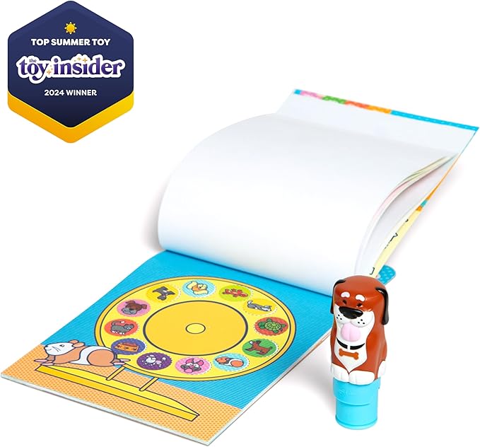 Melissa & Doug Sticker Wow!™ 24-Page Activity Pad and Sticker Stamper, 300 Stickers, Arts and Crafts Fidget Toy Collectible Character – Dog Creative Play Travel Toy for Girls and Boys 3+
