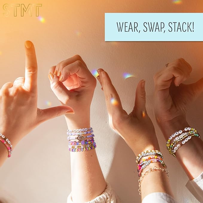 STMT DIY Beaded Jewelry, Makes 15 Premium Jewelry Pieces, Quality Bracelet Making Kit, Features Letter Beads for Bracelets, Enameled Bracelet Charms, Jewelry Making Supplies, Great Teen Girl Gifts