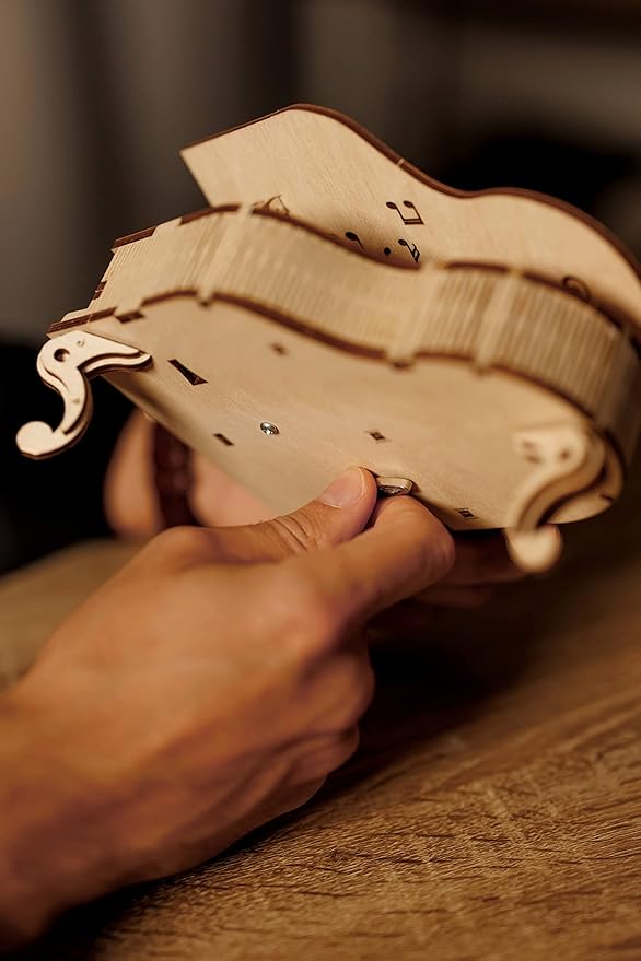 Wood Trick Toy Piano Music Box Moonlight Sonata, Wooden Musical Piano Toy Mini - 3D Wooden Puzzle, Assembly Toys, Brain Teaser for Adults and Kids