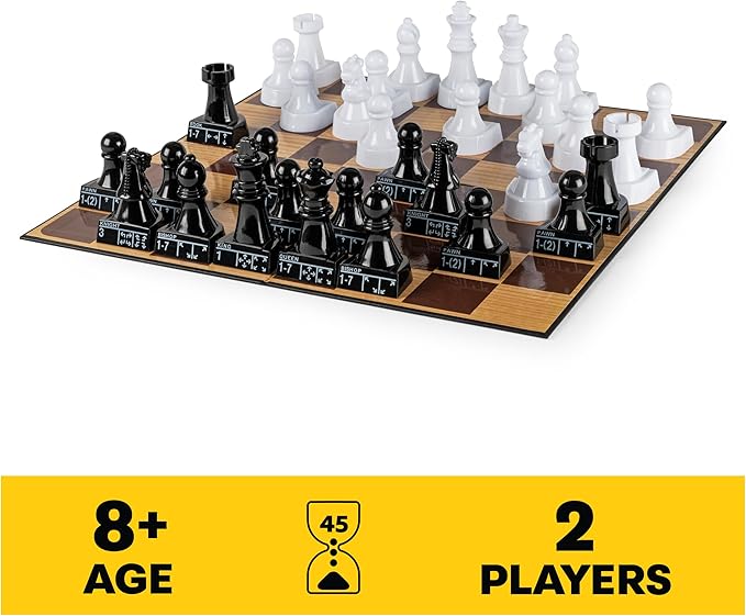 Spin Master Games, Cardinal Classics Chess Teacher, Learn to Play Strategy Board Games for Beginners, Chess, 2 Players, for Kids Ages 8 & Up