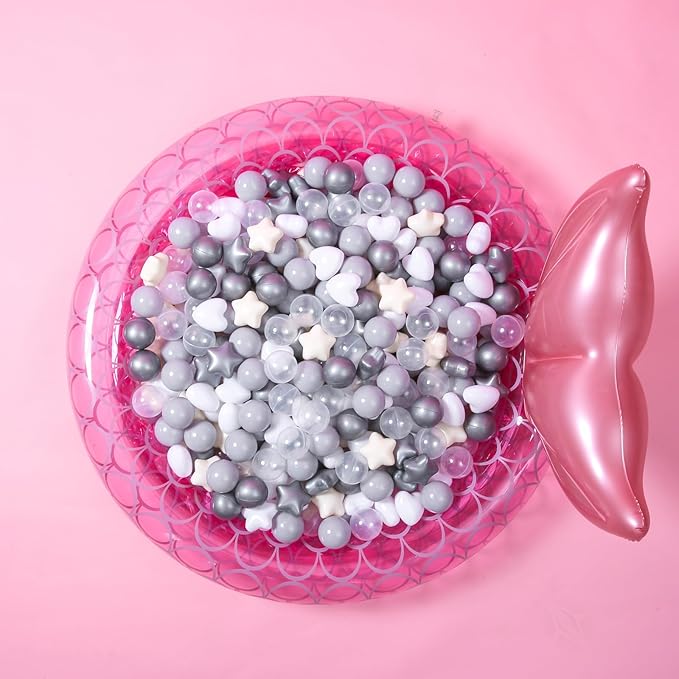 GOGOSO Ball Pit Balls,Plastics Balls for Ball Pit, Stars Hearts Shape for PastelBall for Toddlers Kids