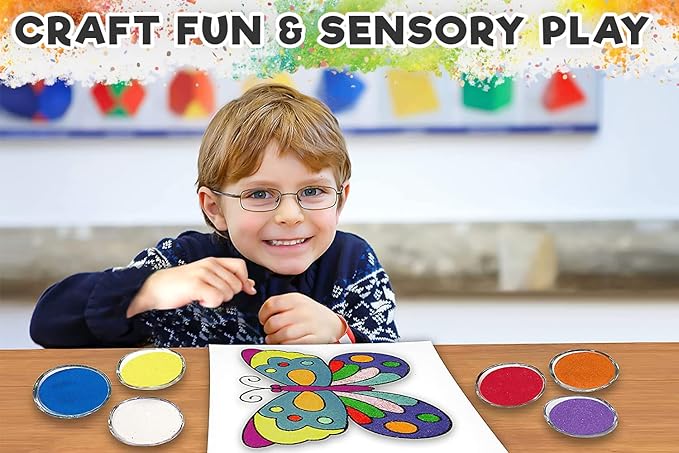 CuteyCo Crafty Sand Pack - 10 Colors: 11 lbs of Vibrant Craft Sand & Play Sand