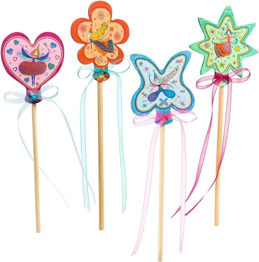 DJECO DIY Little Fairies Magic Wand Craft Kit - Create Your Own Fairy Wand - Arts & Crafts for Little Ones - Fun & Creative for Family & Friends - Creative Kit for Children 5+ Years