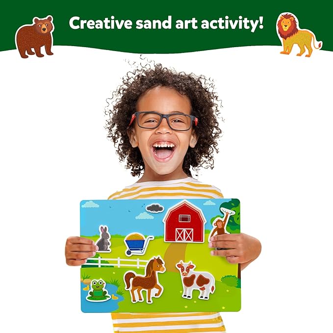Skillmatics Art & Craft Activity - Sand-Tastic Art Animals, Sand Art for Kids, Craft Kits & Supplies, DIY Creative Activity, Gifts for Girls & Boys Ages 4, 5, 6, 7, 8, 9, 10