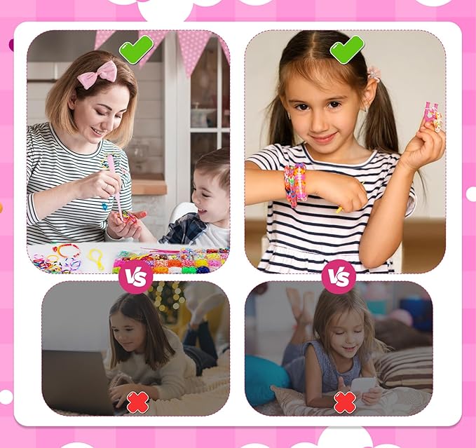 ABSOFINE 3000+ Rubber Band Bracelet Kit, Loom Bracelet Making Kit for Girls, Loom Bands Refill Kits Gift for Boys Birthday DIY Friendship Bracelets