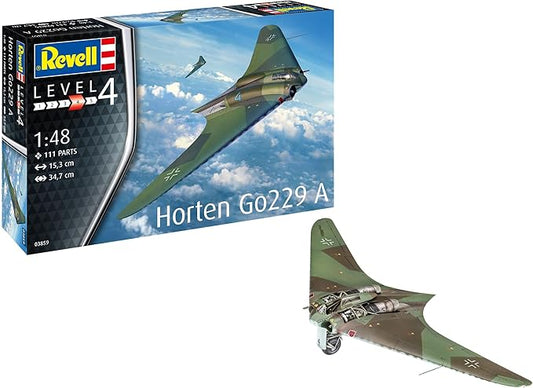 Revell 03859 Horten Go229 A-1 Model Kit 1:48 Scale, Unvarnished