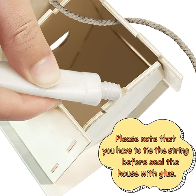 Crafts for Kids Ages 4-8 - 4 Pack DIY Bird House Wind Chime Kit - Build and Paint Birdhouses Wooden Arts Kits Easter Basket Stuffers Gifts for Girls Kids Boys Toddlers Ages 3-5 4-6 6-8 8-12