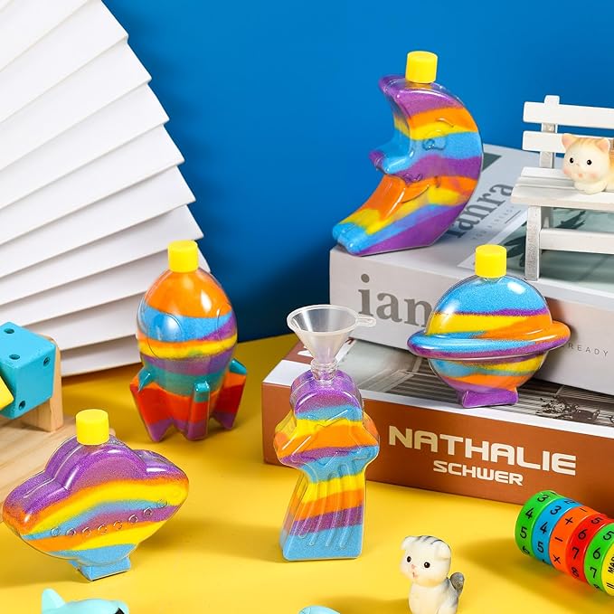 Libima 50 Pcs Sand Art Necklaces for Kids Bulk Sand Art Bottle, Colored Sand for Crafts Create Your Own Sand Art Sets for DIY Craft Making Classroom Activities Party Favors, Without Sand