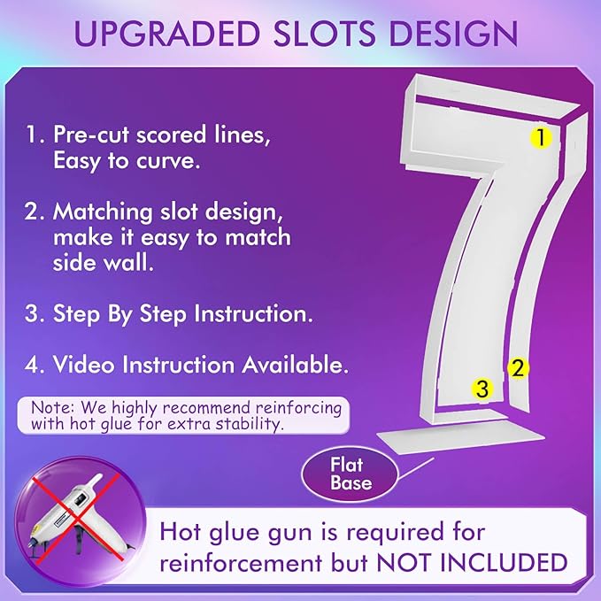 Mosaic Balloon Numbers Frame Light Up Numbers 7 Pre-Cut Large Foam Board Sign Cut-out for Boy Girl Birthday Backdrop Anniversary Decoration