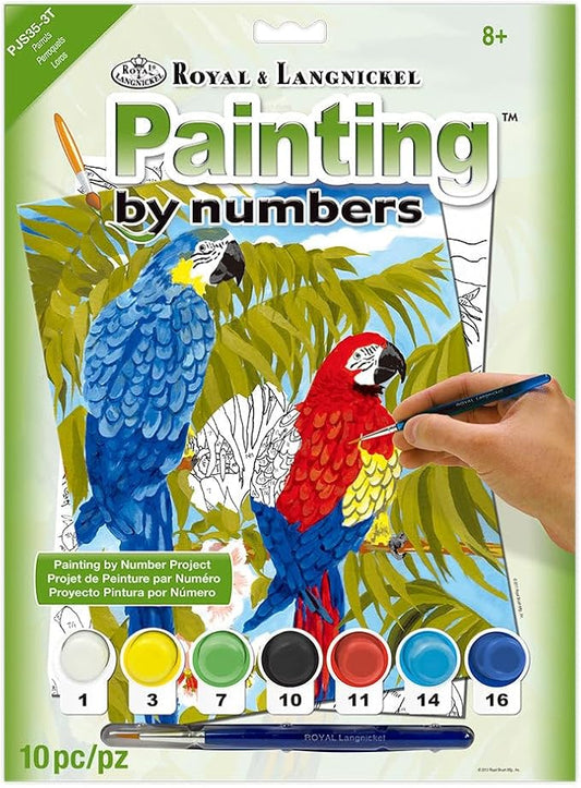 Royal Brush Parrots Junior Small Paint by Number Kit 8.75"X11.75"