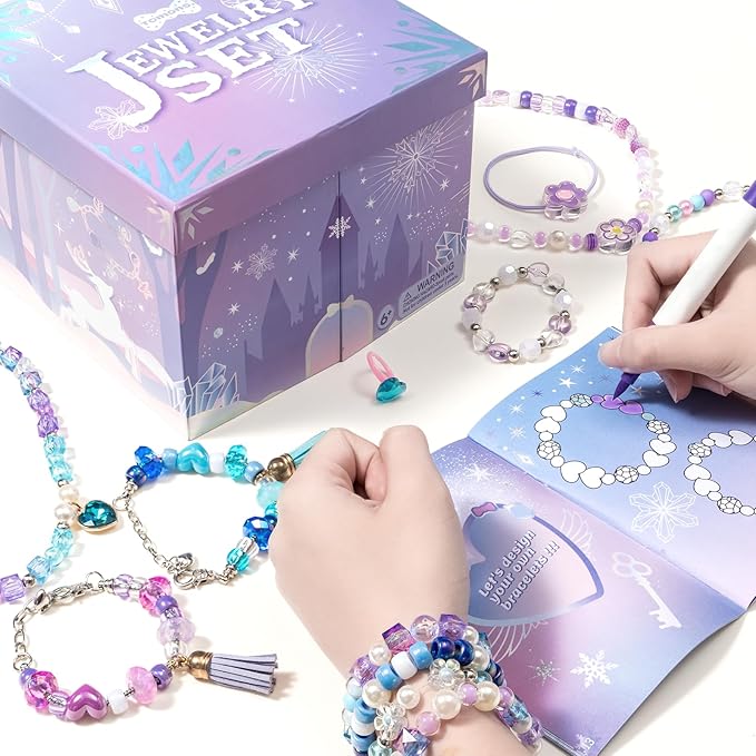 Tomons Gifts for Girls Ages 6-12, Kids Jewelry Making Kit for Girls, Crafts Birthday for 6 7 8 10 11 12 Year Old Girl