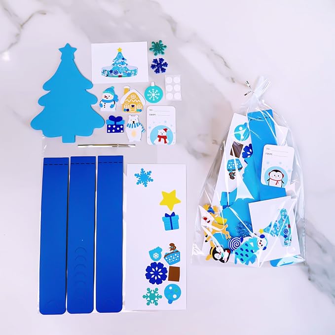 Winlyn 24 Sets Winter Craft Kits Christmas Crafts DIY Winter Holiday Headbands Craft Kits Snowflake Snowman Penguin Foam Stickers Winter Arts and Crafts for Kids Classroom Art Activities Party Favors