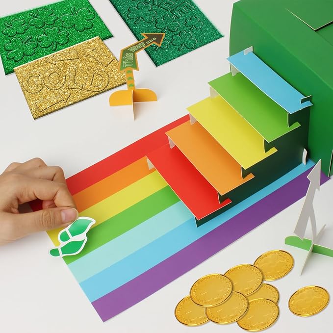 GYGOT St. Patrick's Day Leprechaun Trap Kit for Kids, DIY Craft Catch a Leprechaun Kit for Kids,St Patricks Day Classroom Activity Party Supplies