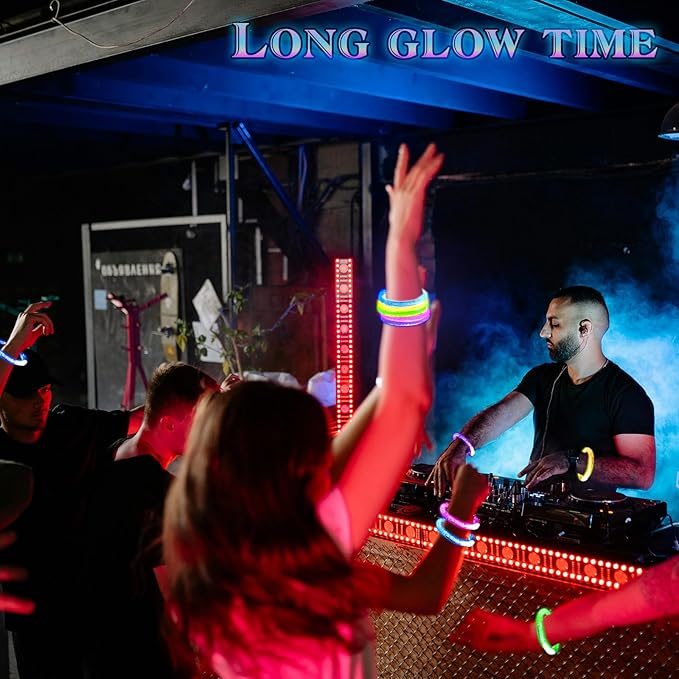 MCPINKY 48PCS Colorful Glow Sticks Bulk, Glow in the Dark Bracelets Light up Bracelets for Bachelorette Graduation Celebrations Discos Parties