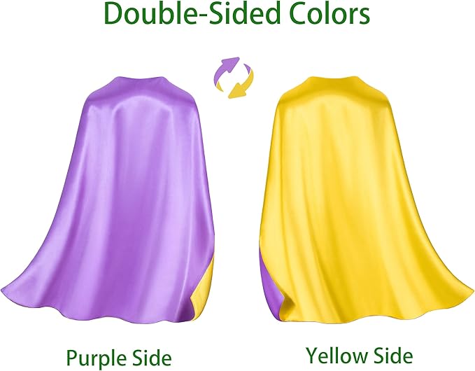 Double-Sided Superhero Capes and Masks for Kids - Perfect for Christmas, Halloween, Cosplay, and Parties