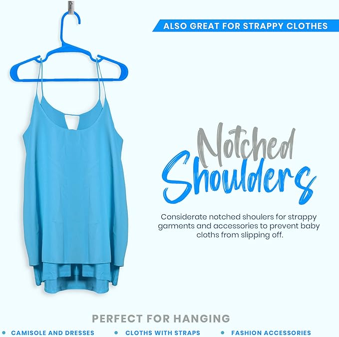 Utopia Home 20 Pack Kids Hangers - 11.5 Inch Plastic Baby Hangers for Closet - Childrens Hanger for Clothes & Infant Hanger for Closet - (Blue)