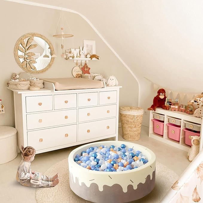 GOGOSO Shape Ball Pits Balls, Star Heart Plastic Play Balls for Toddlers Kids Children, DIY Giant Friendship Bracelet Banner