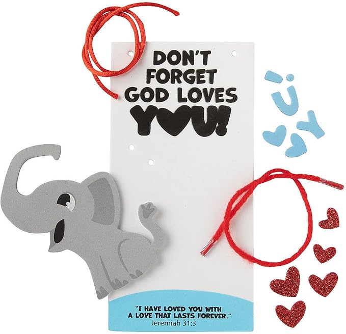 Don't Forget God Loves You' Multicolor Sign Craft Kit - 12 Sets - Perfect Sunday School Activity for Kids