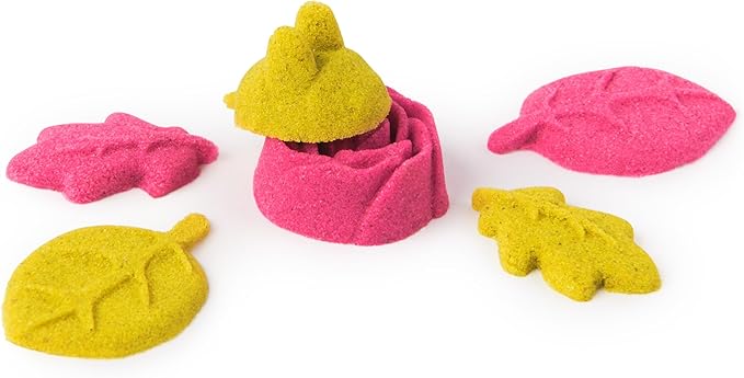 Kinetic Sand, SquishBlossom Blooming Flower with 8oz Neon Yellow & Pink Play Sand, Pot & Molds, Gifts for Mom & Kids, Arts and Crafts Sensory Toys