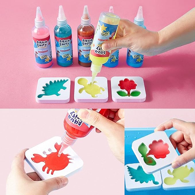 OFIGAS 20PCS Magic Water Toy Kit, 60ml Magic Water Set with 24 Shape Molds,Handmade Water Toys Modern Mint, Handmade Water Toy, Creative Magic Water Toy Creation kit for Kids Birthday Present