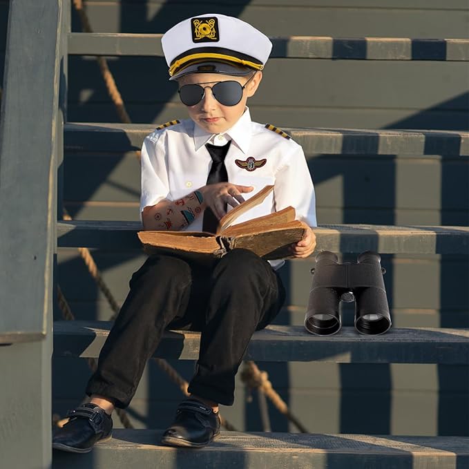 Yewong Kids Yacht Captain Sailor Costume Navy Admiral Uniform Hat Accessories Set for Halloween Birthday Boat Party