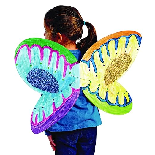 Colorations Decorate Your Own Wings Set of 12 for Kids Arts and Crafts Activity (FLYAWAY)