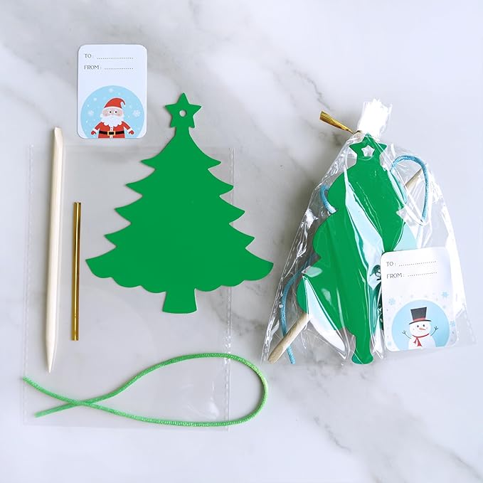 Winlyn 54 Sets 9 Styles Magic Color Scratch Green Christmas Tree Ornaments Christmas Rainbow Scratch Art Decorations Christmas Craft Kits for Kids Classroom Activities Winter Season Party Favors