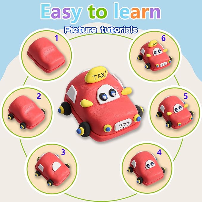 EDIFON Air Dry Clay kit, 36 Colors Modeling Clay Ultra Light Magic Clay with Tools, Safe and Non-Toxic Modeling Clay, Ideal Gift for Kids (36 Colors+ Tools)