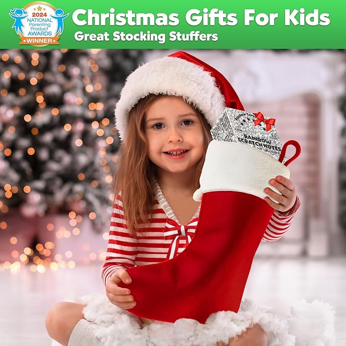 ZMLM Rainbow Scratch Art Paper Mini Note for Kids Gifts Ages 4-8 Bulk Craft Supplies for Teen Girls Boys Easter Basket Stuffers Birthday Classroom Party Games Toy Valentines Day Gift（Silver