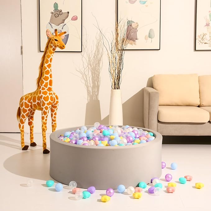 GOGOSO Shape Ball Pits Balls, Star Heart Plastic Play Balls for Toddlers Kids Children, DIY Giant Friendship Bracelet Banner