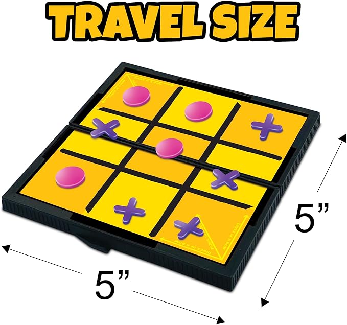 Magnetic Board Game Set by GAMIE - Includes 12 Retro Fun Games - 5" Compact Design - Individually Boxed - Teaches Strategy & Focus - Great for Road Trip/Travel/Camping - Best Gift for Kids Ages 6+