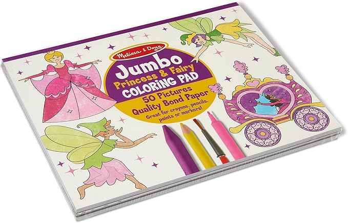 Melissa & Doug Sticker Collection and Coloring Pads Set: Princesses, Fairies, Animals, and More - FSC Certified