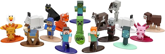 Minecraft Caves and Cliffs 1.65" 18-Pack Series 8 Die-cast Figures, Toys for Kids and Adults