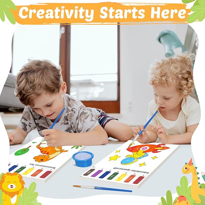 Water Coloring Books for Toddlers - Easter Basket Stuffers Watercolor Paint Book Drawing Art Paper for Kids Mess Free Craft Supplies kit Toy for Age 3 4 5 6 Valentines Birthday Gift(Planet,Dinasour）