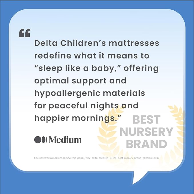 Delta Children Twinkle Stars Limited Premium Recycled Fiber Core Crib and Toddler Mattress - Waterproof Cover - GREENGUARD Gold Certified - Trusted 7 Year Warranty - Made in USA