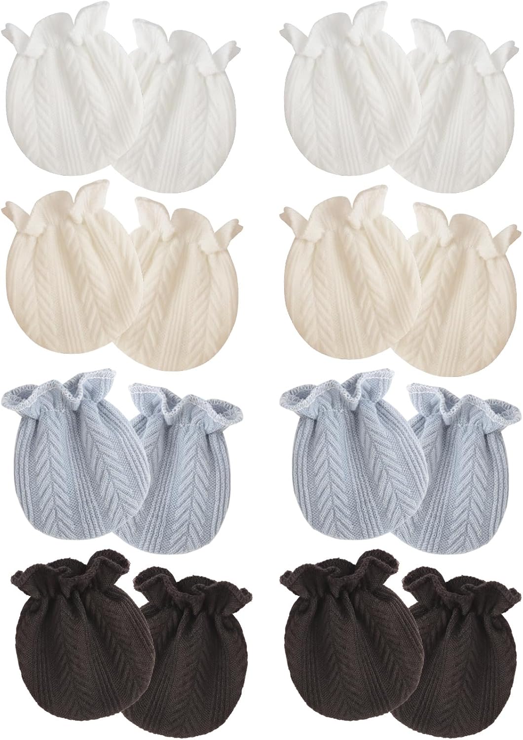 Newborn Baby Mittens No Scratch Cotton Elastic Wrist Gloves Infant Toddler Mittens for Baby Boy Girl 0-6 Months