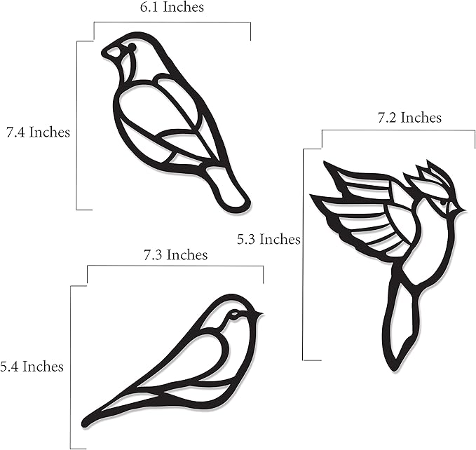 VHALE Suncatchers Craft 3 Sets (9 Cutouts) w Tissue Papers Stained Glass Effect Paper Sun Catcher Kit, Window Art, Classroom Crafts, Creative Art Projects, Kids Party Favors (Bird)