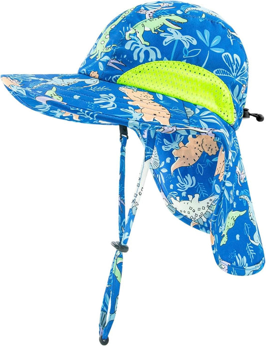 XIAOHAWANG Girls Sun Hat Baby Beach Hats Boys UPF 50+ Kids Summer Protection Cap Toddler Breathable Caps Wide Brim Neck Flap