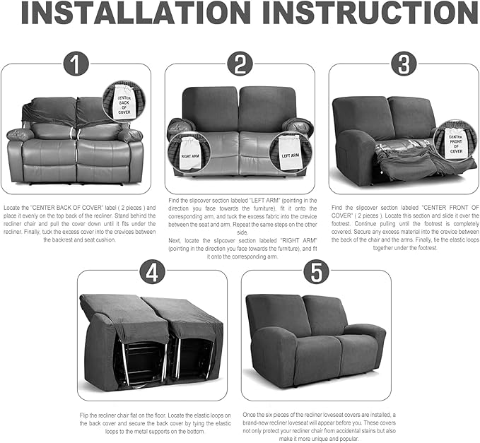 NORTHERN BROTHERS Stretchy Recliner Chair Covers, Velvet Recliner Covers, Lazy Boy Chair Cover (Light Green, loveseat)