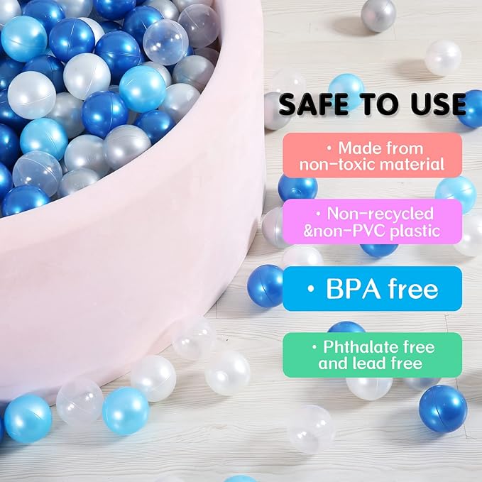 Ball Pit Balls Plastic Balls for Ball Pit Phathalate Free BPA Free Plastic Balls 100pcs 2.2" Set for Toddlers for Play Tent Tunnel