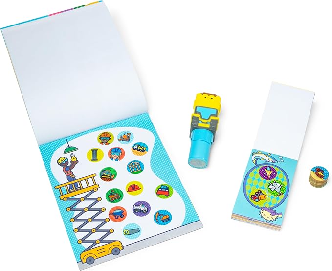 Melissa & Doug Sticker Wow!™ Bulldozer Bundle: 24-Page Activity Pad, Sticker Stamper, 500 Stickers, Arts and Crafts Fidget Toy Collectible Character