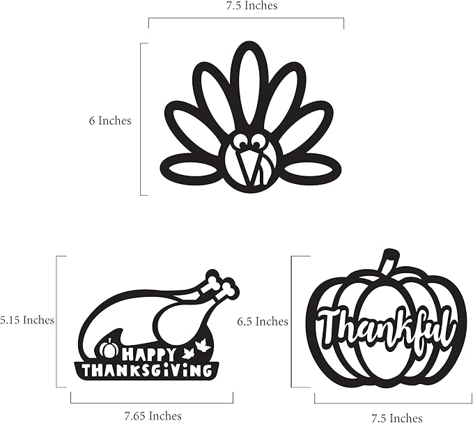 VHALE Suncatchers Craft 3 Sets (9 Cutouts) w Tissue Papers Stained Glass Effect Paper Sun Catcher Kit, Window Art, Classroom Crafts, Creative Art Projects, Kids Party Favors (Thanksgiving)