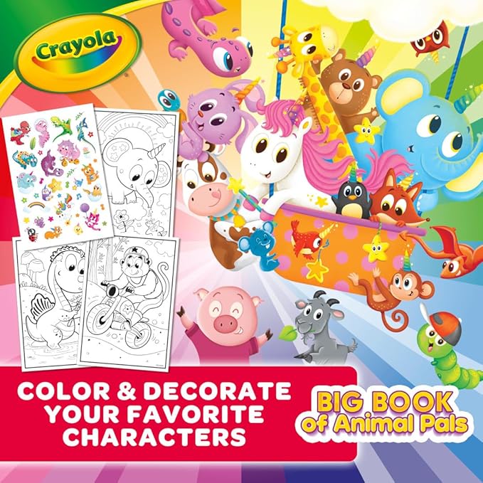 Crayola Coloring Book, Big Book of Animal Pals, 288 Coloring Pages, Gift for Kids, Age 3, 4, 5, 6