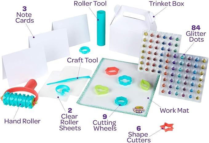 Crayola 04 0704 Glitter Dots Sparkle Station Craft Kit, Gift for Kids Age 6+