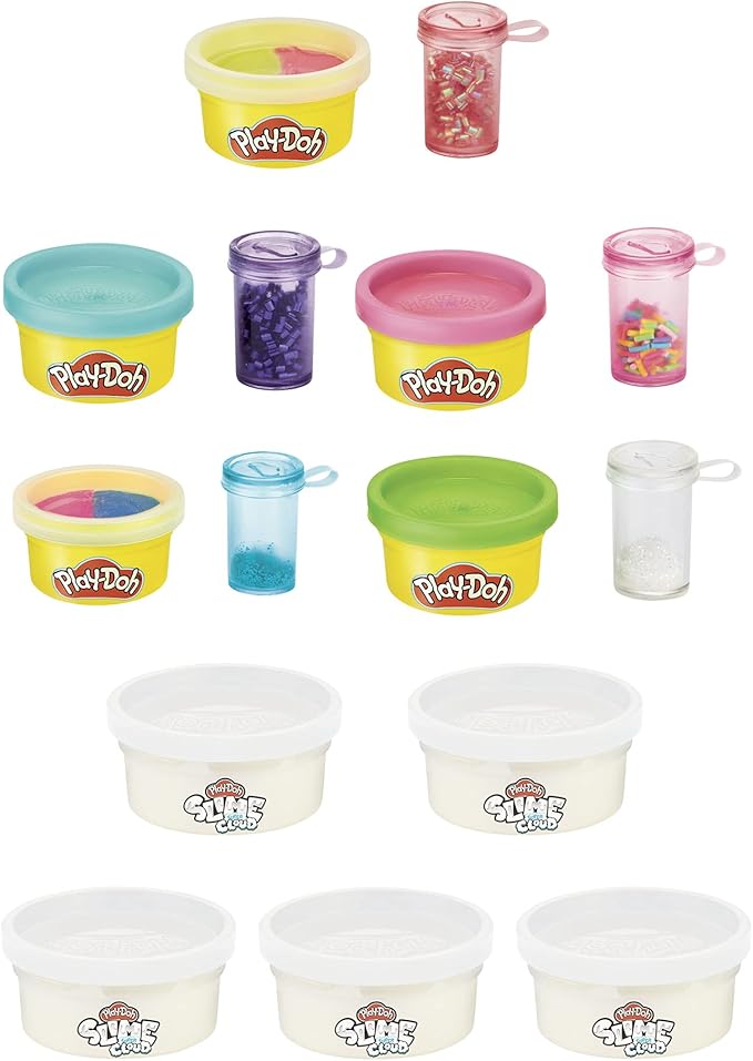 Play-Doh Mixing Studio DIY Kit for Kids 4 Years and Up, Mix Your Own Colors with Super Cloud and Scented Classic Modeling Compound, 10 Cans, 5 Mix-ins, Non-Toxic