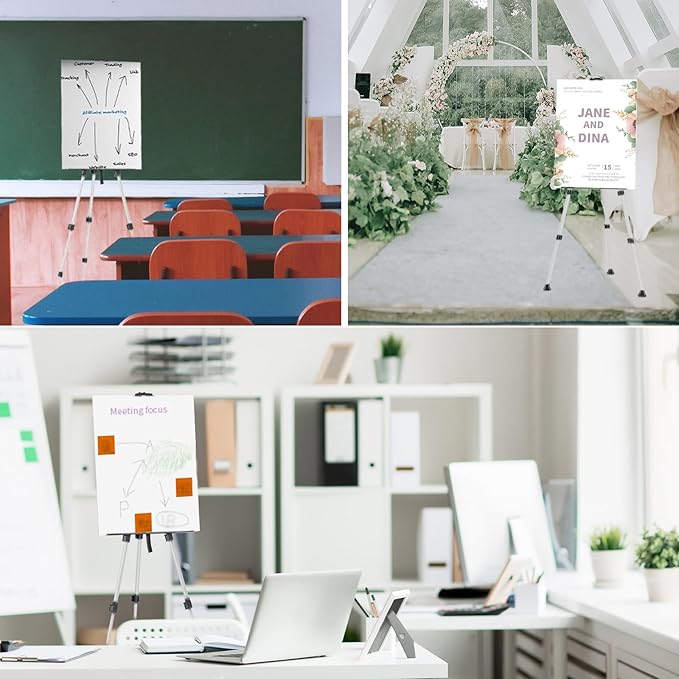 Portable Artist Easel Stand, Art Drawing Easels for Painting Canvas Wedding Signs & Display，Adjustable Height Painting Easel with Bag, Height from 17" to 60",Black