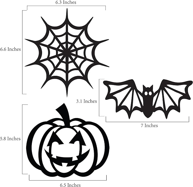 VHALE Suncatchers Craft 3 Sets (9 Cutouts) w Tissue Papers Stained Glass Effect Paper Sun Catcher Kit, Window Art, Classroom Crafts, Creative Art Projects, Kids Party Favors (Halloween)