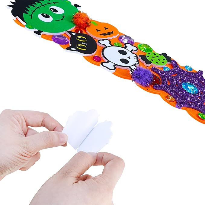 Winlyn 36 Sets Halloween Crafts Kits Fall Crafts DIY Halloween Bookmarks Ornaments Art Sets Bats Monster Jack-O'-Lantern Ghost Foam Stickers Arts and Crafts for Kids Classroom Activities Party Favors