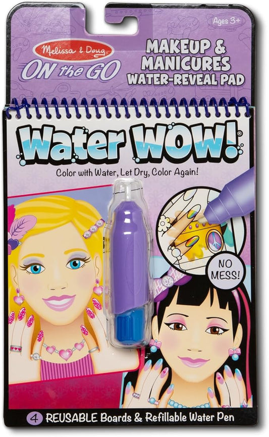 Melissa & Doug On the Go Water Wow! Reusable Water-Reveal Activity Pad - Makeup and Manicures - FSC Certified