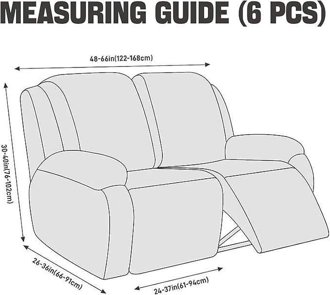 NORTHERN BROTHERS Stretchy Recliner Chair Covers, Velvet Recliner Covers, Lazy Boy Chair Cover (Light Grey, loveseat)